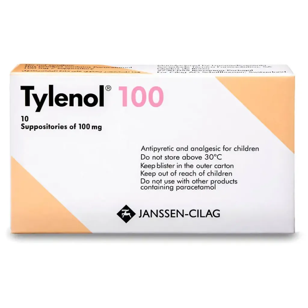 TYLENOL 100 MG 10 SUPPOS